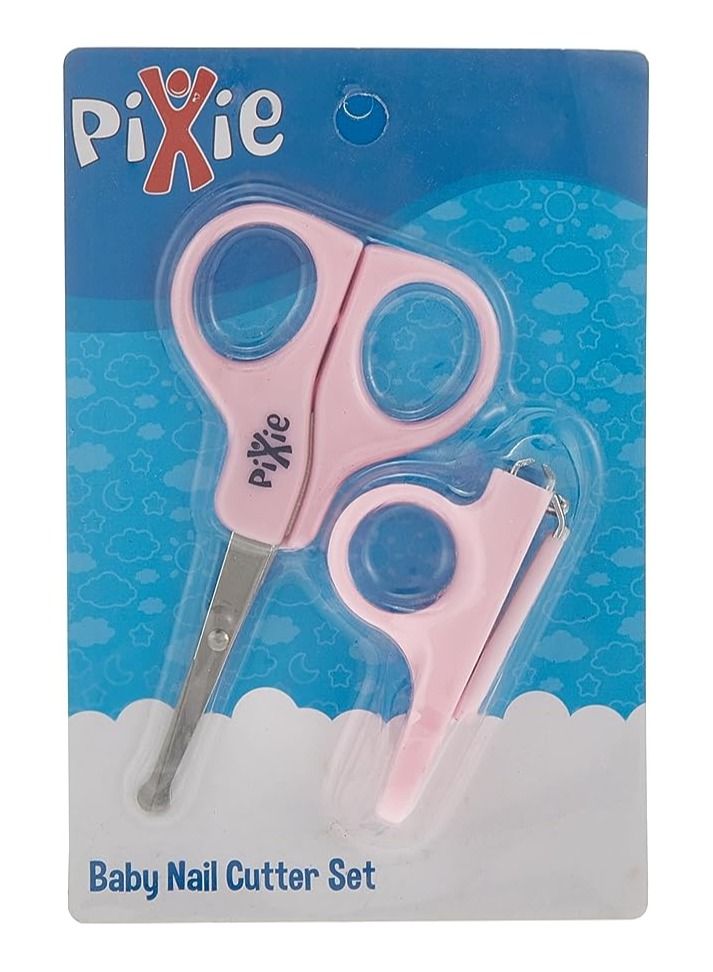 Pixie Baby Nail Cutter Set + & Scissors, Pink, Pack of 2 - Image 5