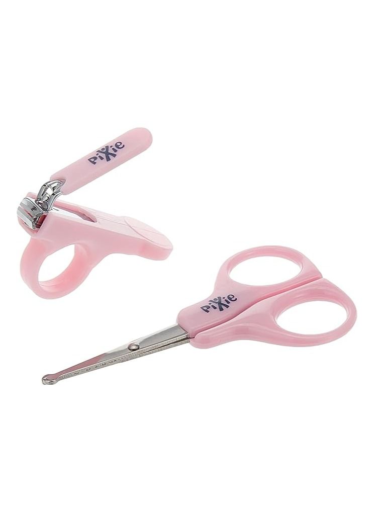Pixie Baby Nail Cutter Set + & Scissors, Pink, Pack of 2 - Image 3