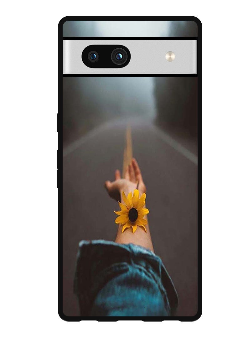 Theodor Protective Case Anti Scratch Shock Proof Bumper Cover For Google Pixel 7a Flower on hand - Image 1