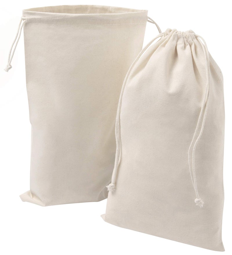 DR 100 Percent Cotton Muslin Drawstring Bags 12-Pack For Storage Pantry Gifts - Unbleached (7 x 12 inch, Beige) - Image 5
