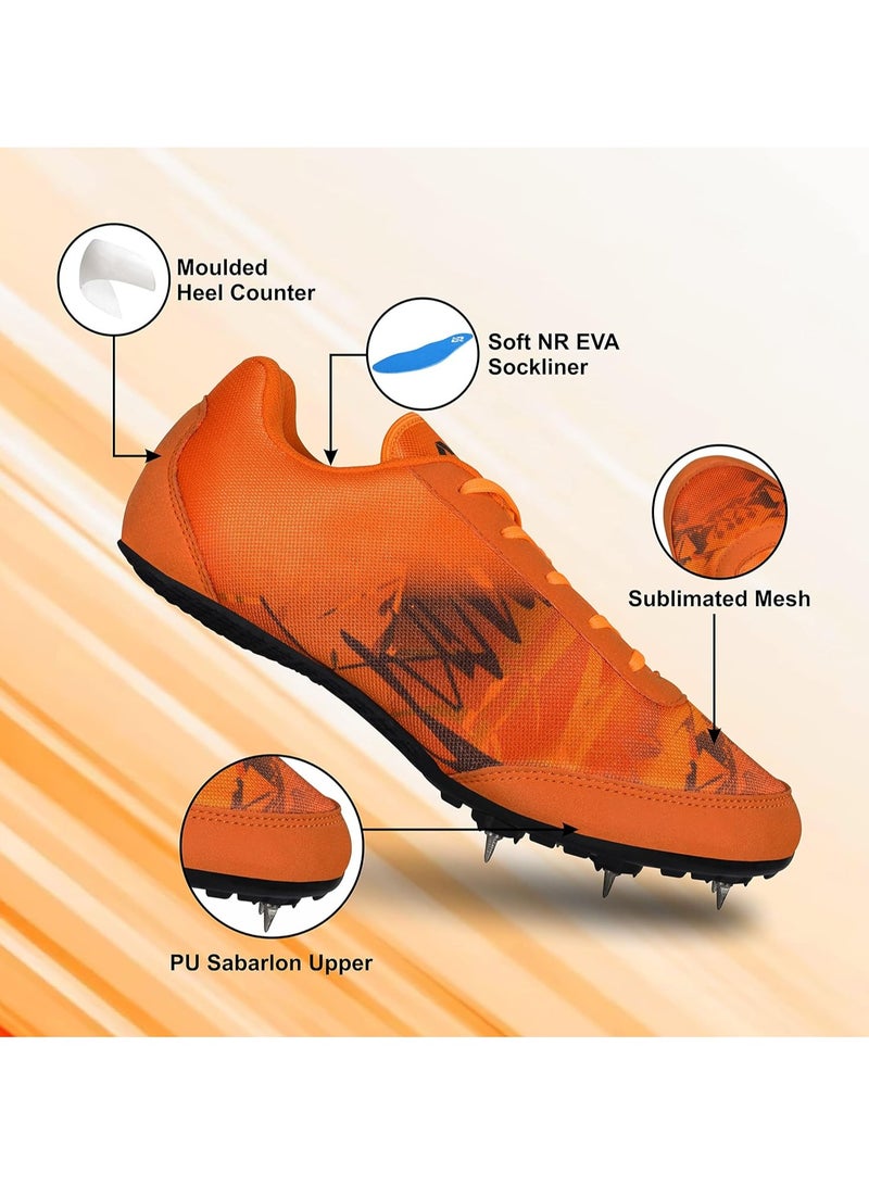 نيفيا حذاء الجري Zion-1 | المادة: شبكة | للرجال والأولاد | خفيف الوزن | مرنة ودائمة واستقرار | شبكة مصعد | عداد كعب مصبوب 7 دبابيس مدببة قابلة للإزالة | ملاءمة وراحة أفضل - Image 2