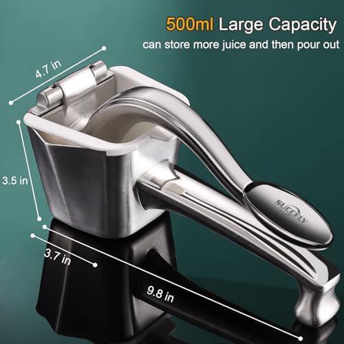 SUCCFLY Lemon Squeezer - Stainless Steel Citrus Juicer, Heavy Duty Manual Juicer for Lemons, Limes, Oranges, Pomegranates (5 Year Warranty) - Image 5