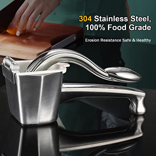 SUCCFLY Lemon Squeezer - Stainless Steel Citrus Juicer, Heavy Duty Manual Juicer for Lemons, Limes, Oranges, Pomegranates (5 Year Warranty) - Image 2
