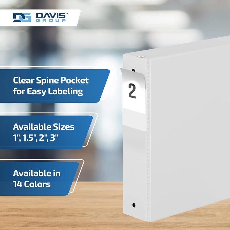 Davis Group Premium Economy 6-Pack 3-Ring Binders for School or Office, Round-Ring Binders, 2 Inch, White - Image 4