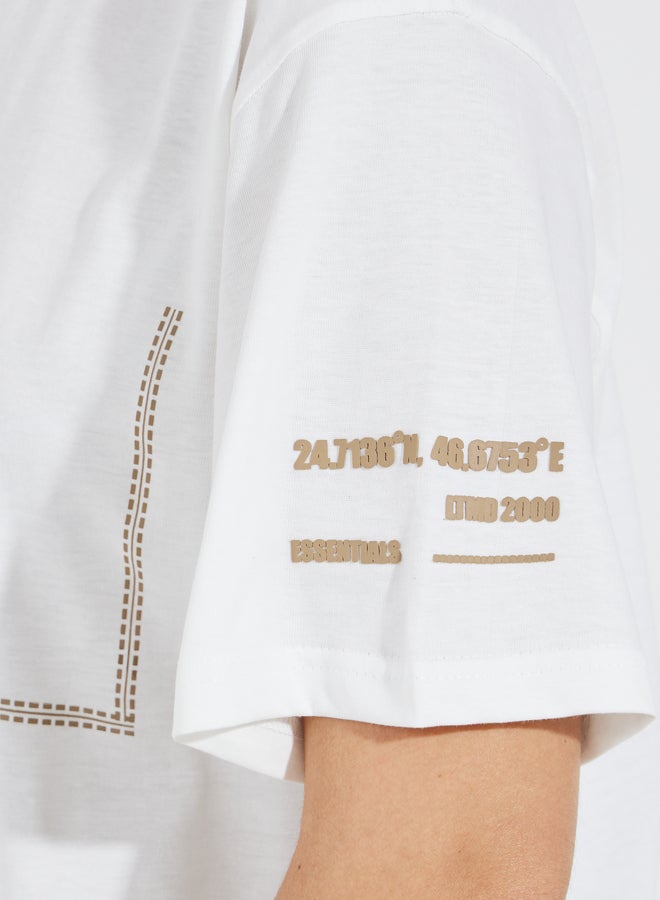Styli Styli Jersey Fabric Overlock Stitch Detail T-Shirt  - Image 4