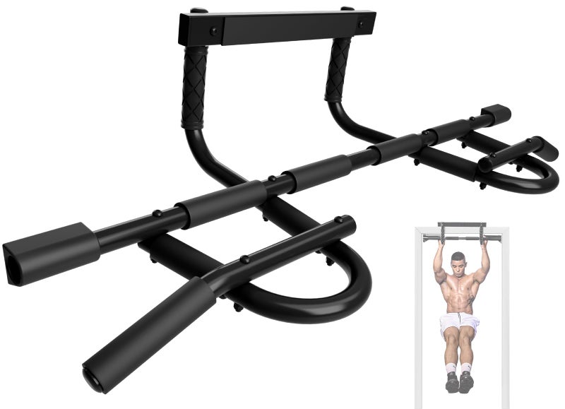 Yes4All Door Pull Up Bar, Heavy Duty Hanging Bar, Pull Up Bar for Doorway, Supports up to 300 lb, Multi-Grip Foam Handles, Fits 30" to 38" Door Frames, Easy Installation for Home Gym Use, Black - Image 1