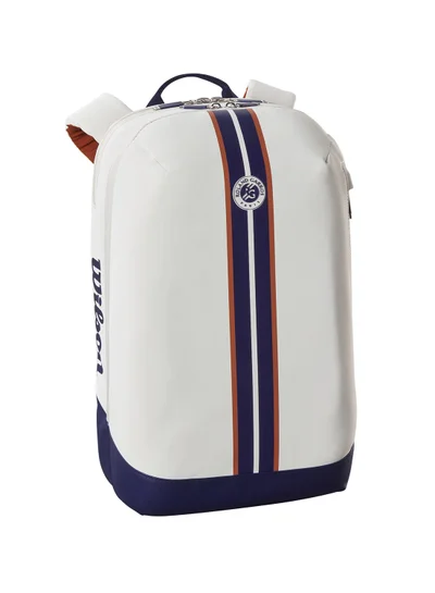 Wilson Roland Garros Super Tour Tennis Backpack, Cream/ Navy, Adults, Holds up to 2 Rackets