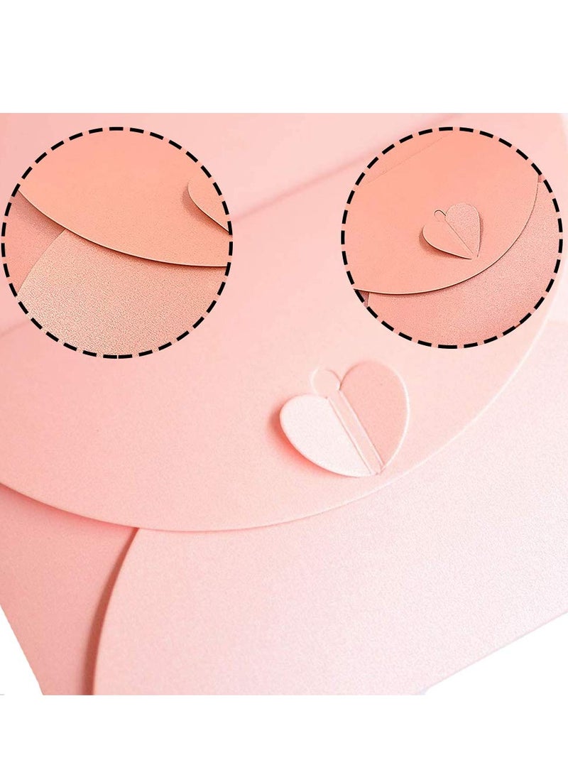 Mini Envelopes Two Colors 20 Pieces  Pearlescent Paper  Creative Vintage Cute Heart Buckle for Wedding  Birthday  Party Gift Cards (Pink  Green) - Image 5