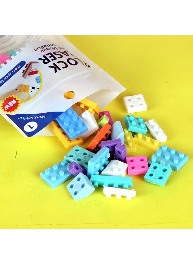 Radiance™ Fancy 3D Mini Building Block Eraser for Kids| Pencil Eraser for Boys Girls| Best for Birthday Return Gift (Assorted Design & Color, Pack of 1) - Image 2