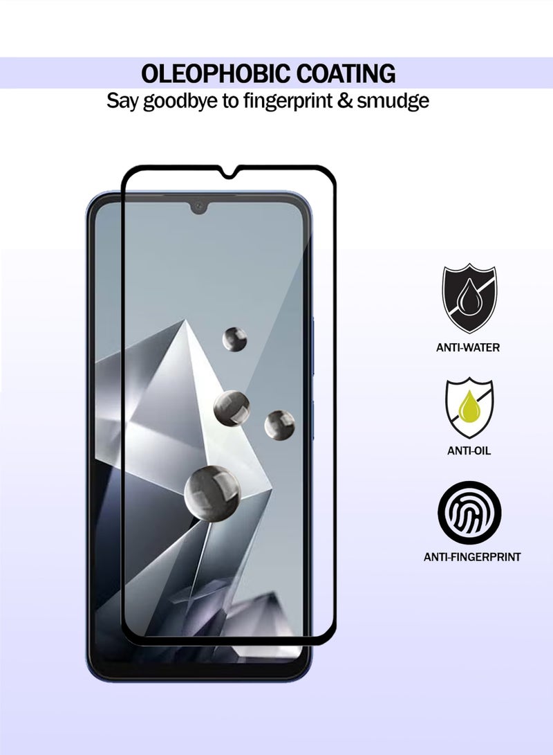 واقي شاشة Infinix Hot 60i 5G - زجاج مقوى فاخر يغطي الشاشة بالكامل، شفافية عالية، لمسة ناعمة، مقاوم للانفجار، حواف منحنية سلسة، سهل التركيب - Image 3