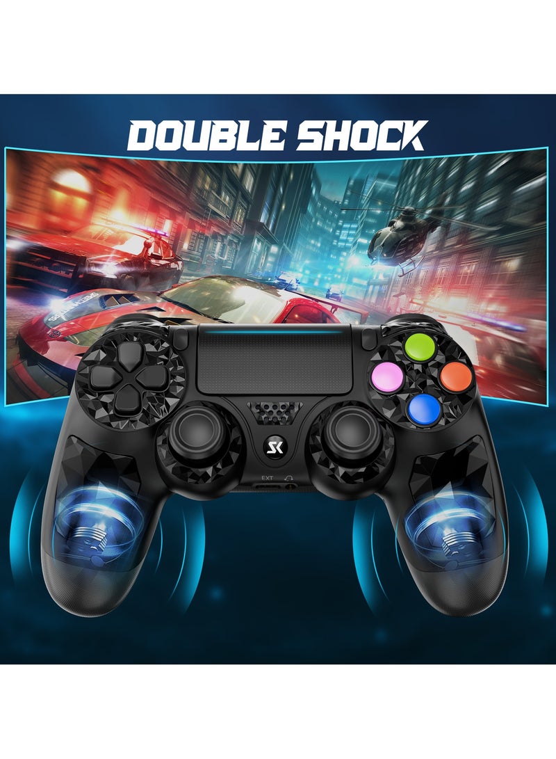 Controller for PS4, Wireless Controller Compatible with PS4/PS3/Android/PC/iOS, PS4 Joystick with Touch Panel, Six Axis Gyroscope, Black  - Image 2