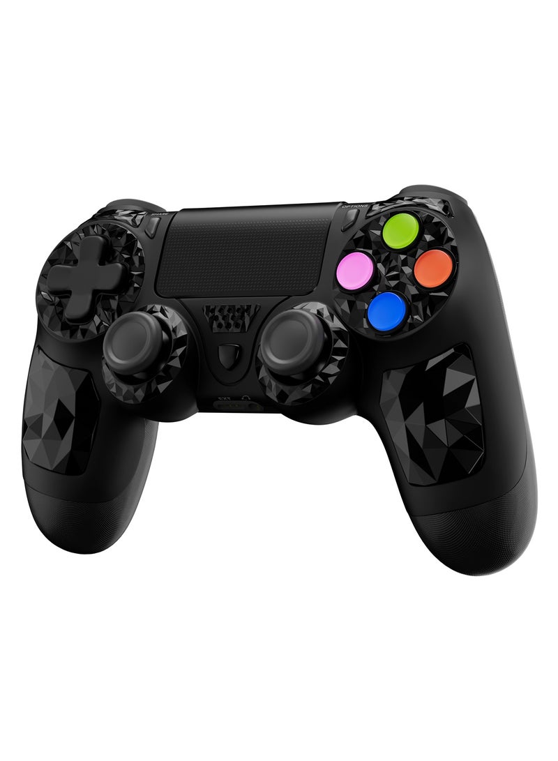 Controller for PS4, Wireless Controller Compatible with PS4/PS3/Android/PC/iOS, PS4 Joystick with Touch Panel, Six Axis Gyroscope, Black  - Image 1