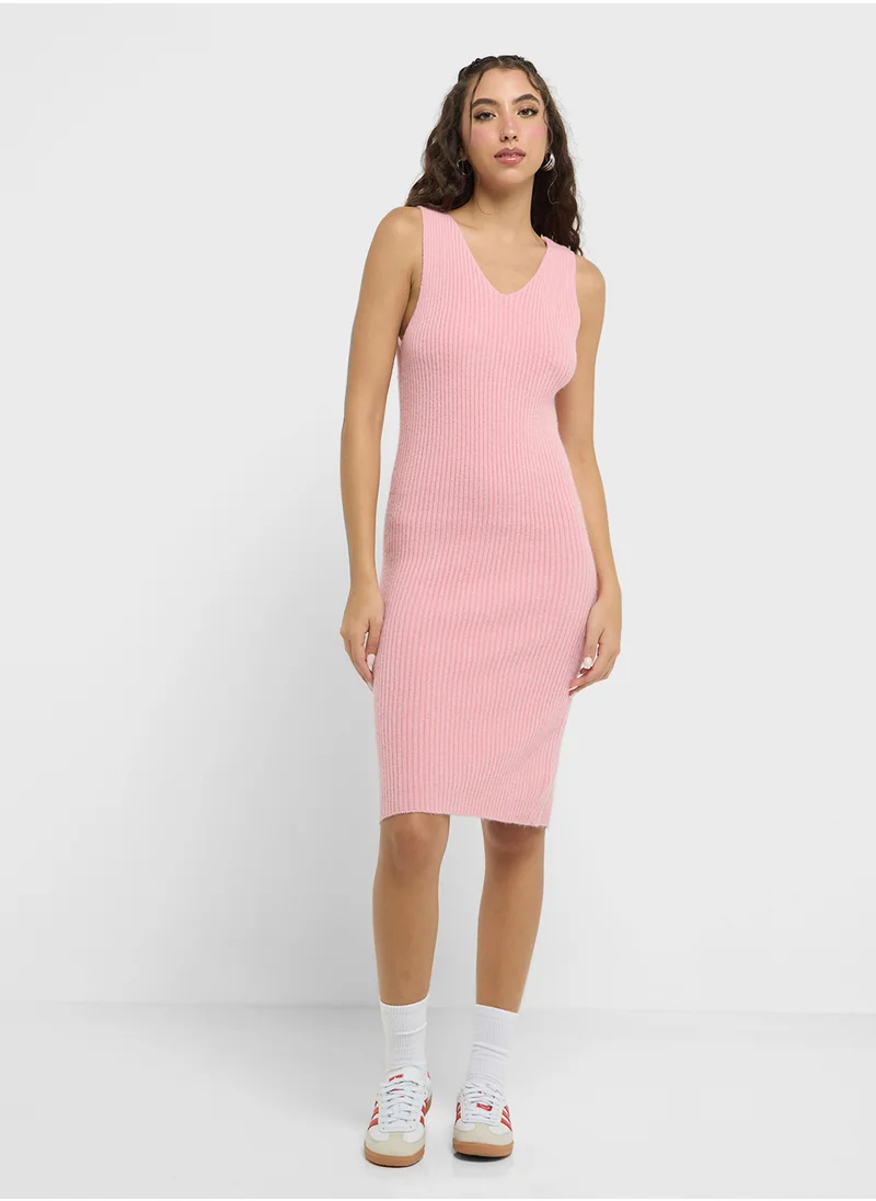 Ginger Knitted High Neck Sweater & Sleeveless Dress Set