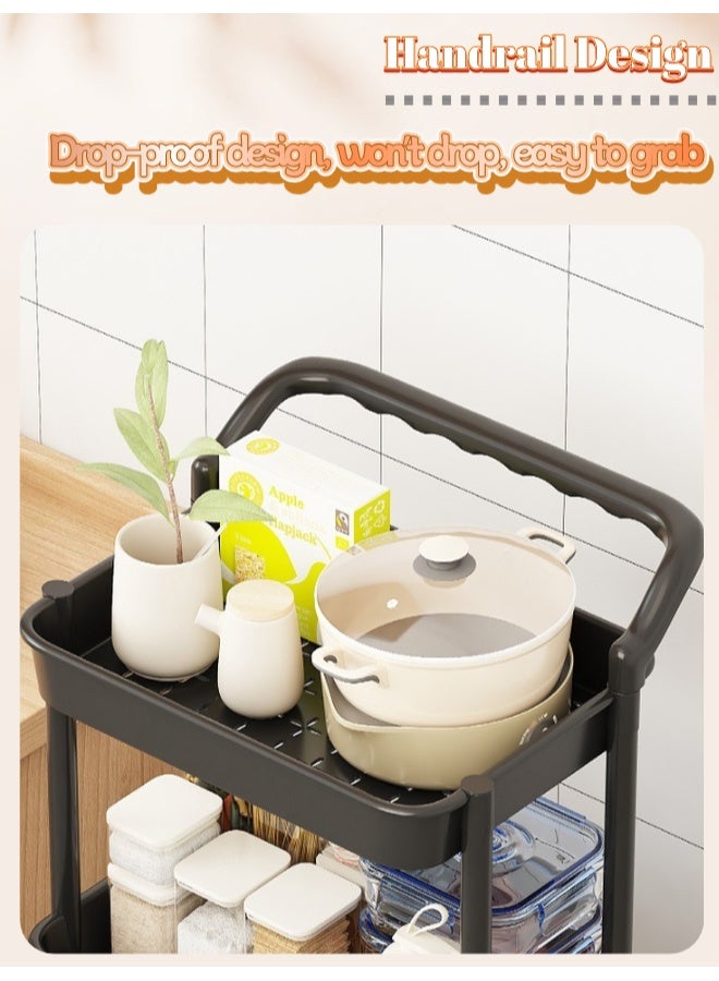 عربة تخزين متحركة بأربعة طبقات مع المِسْكَينَة، منظم تخزين متحرك متعدد الوظائف للمنزل وال مكتب - Image 3