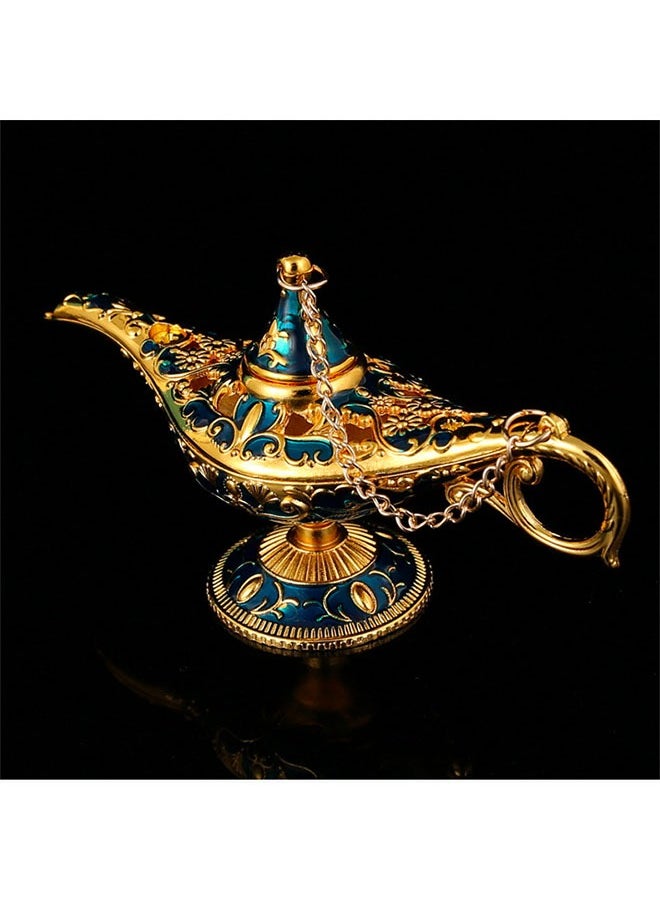 Realfrog Classic Vintage Aladdin Magic Genie Costume Lamp Home Table Decoration & Gift, Golden Blue  - Image 3