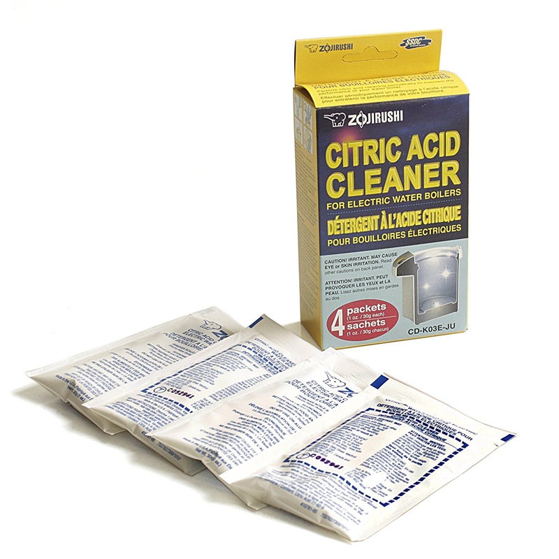 Zojirushi Citric Acid Cleaner for Electric Water Boilers, 4 Packets (1oz/30g each), White