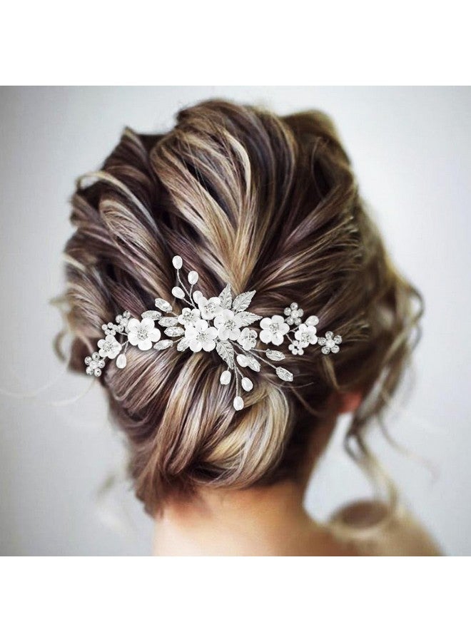 Gorais Flower Wedding Hair Pins Crystal Bridal Hair Pieces Pearl Bride Hair Clips Hair Accessories for Women and Girls (Pack of 3) - Image 4