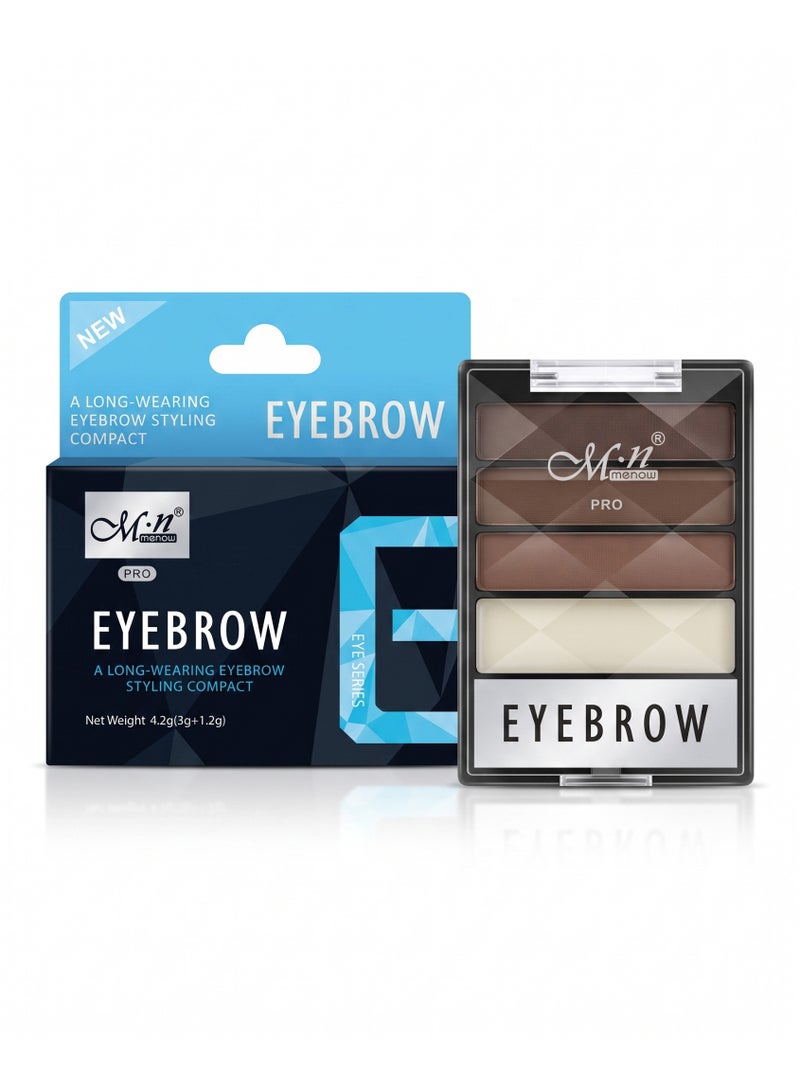 Mn MENOW Menow Pro Long-Wearing Eyebrow powder Styling Compact Kit 4.2g, 02 Brown - Image 1