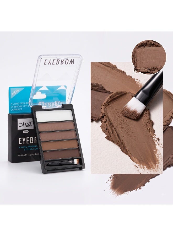 Mn MENOW Menow Pro Long-Wearing Eyebrow powder Styling Compact Kit 4.2g, 02 Brown - Image 4