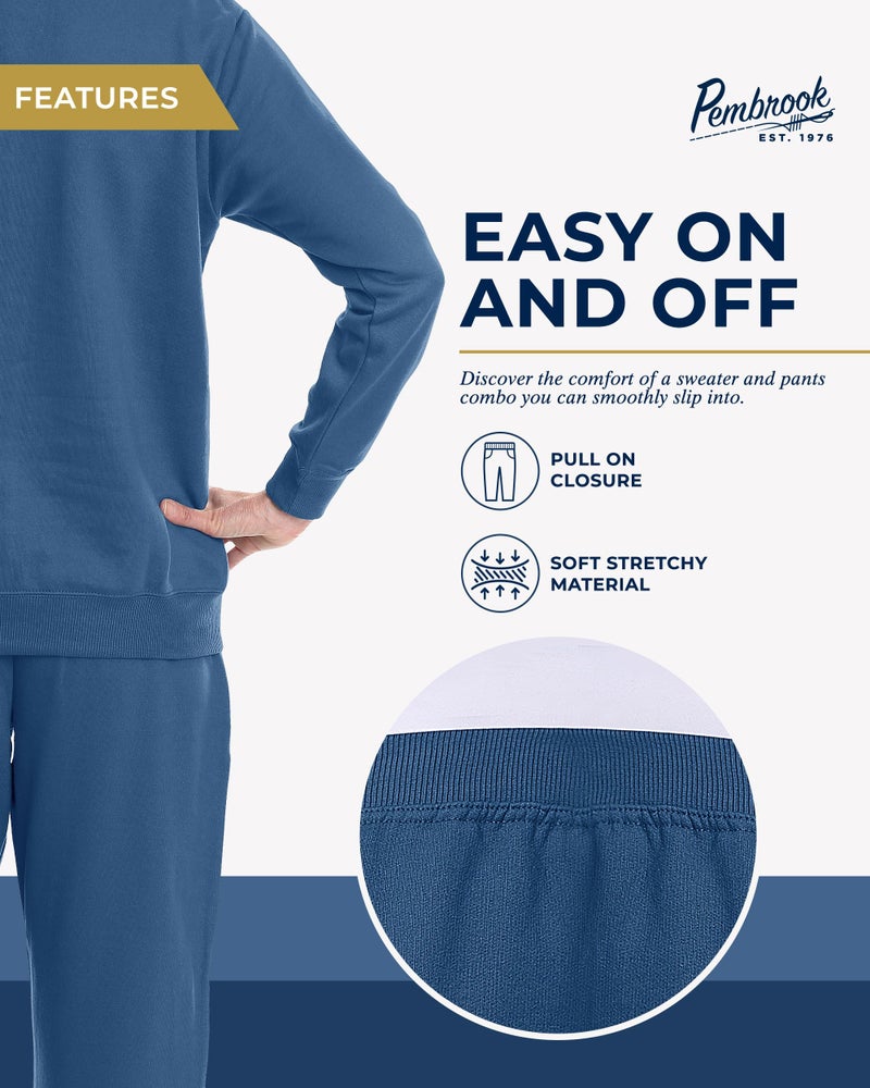 Pembrook Womens Sweat Suits Two-Piece - Ladies Sweatsuits Sets | Embroidered Fleece Sets for Women 2 Piece | Sweat Outfits for Older Women - Image 4