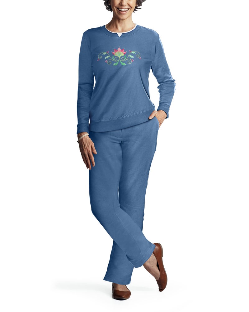 Pembrook Womens Sweat Suits Two-Piece - Ladies Sweatsuits Sets | Embroidered Fleece Sets for Women 2 Piece | Sweat Outfits for Older Women - Image 1