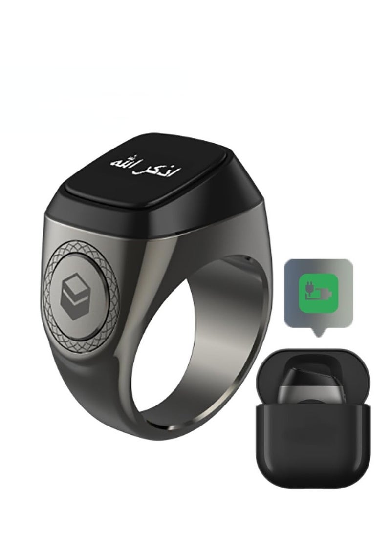 Smart Tasbih Zikr Ring - Muslim Prayer Reminder - OLED Display - Tasbih Counter - Wearable Technology - Waterproof - Black - Image 4