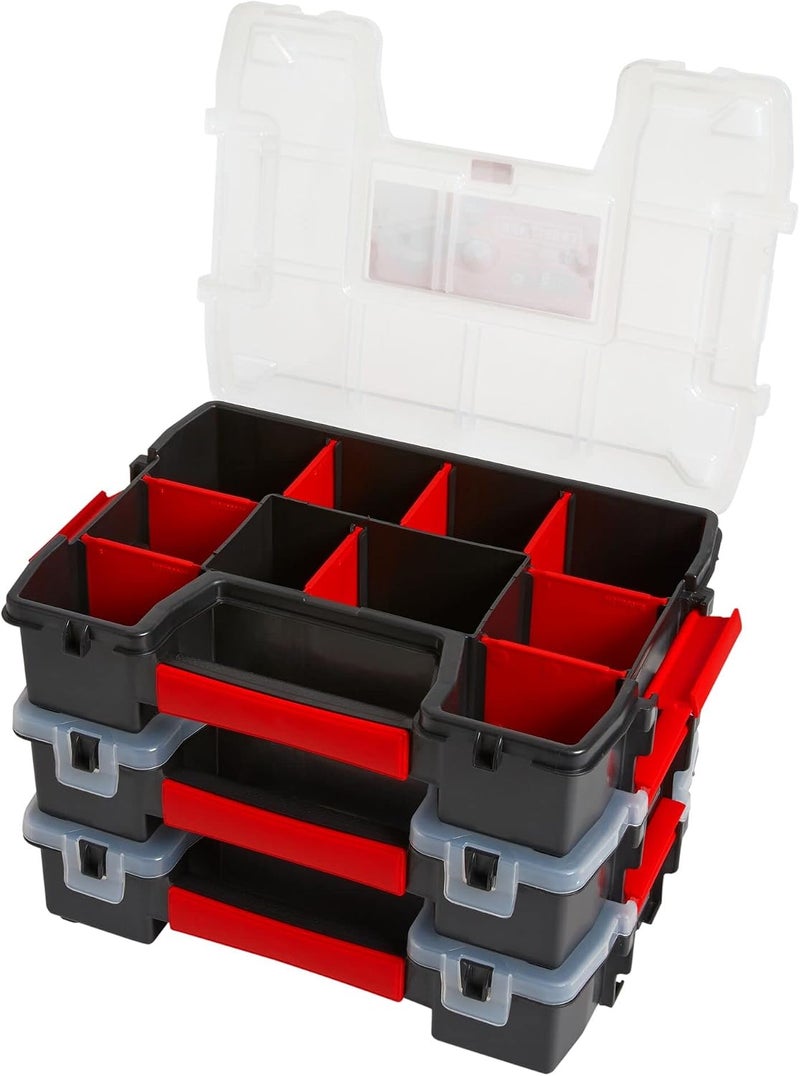 CRAFTSMAN Storage Organizer, Small Parts Organizer, 3-Packs with 10-Compartments, Lid Includes Secure Latch  (CMST60964M) - Image 3