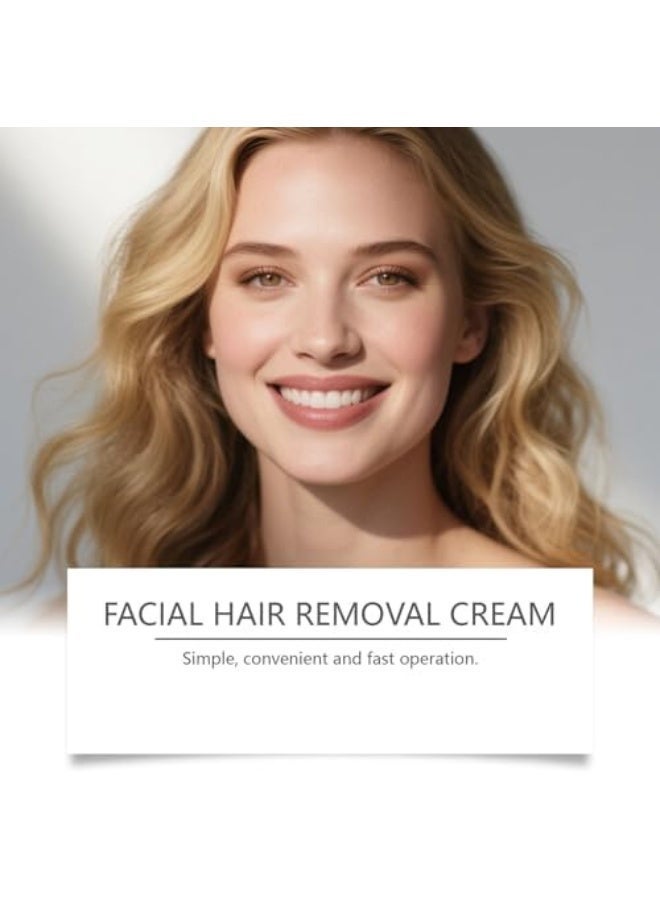 روزينو كريم إزالة الشعر للوجه، كريم إزالة الشعر للبشرة الحساسة، كريمات إزالة الشعر بدون ألم، مزيل شعر الوجه والشفة العليا والدقن، بشرة ناعمة بشكل واضح في 5 دقائق فقط، لطيف ومريح - Image 4