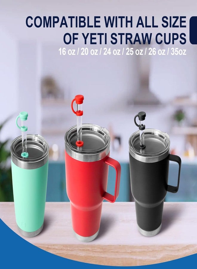 SUZAMED Spill Stopper for YETI Straw Cup, 4 Sets Silicone Leak Stopper Compatible with YETI Tumbler, Leak Proof Kit of YETI Mug Accessories Including 4 Straw Cover, 4 Leak Proof Stopper (Black 4PCS) - Image 2