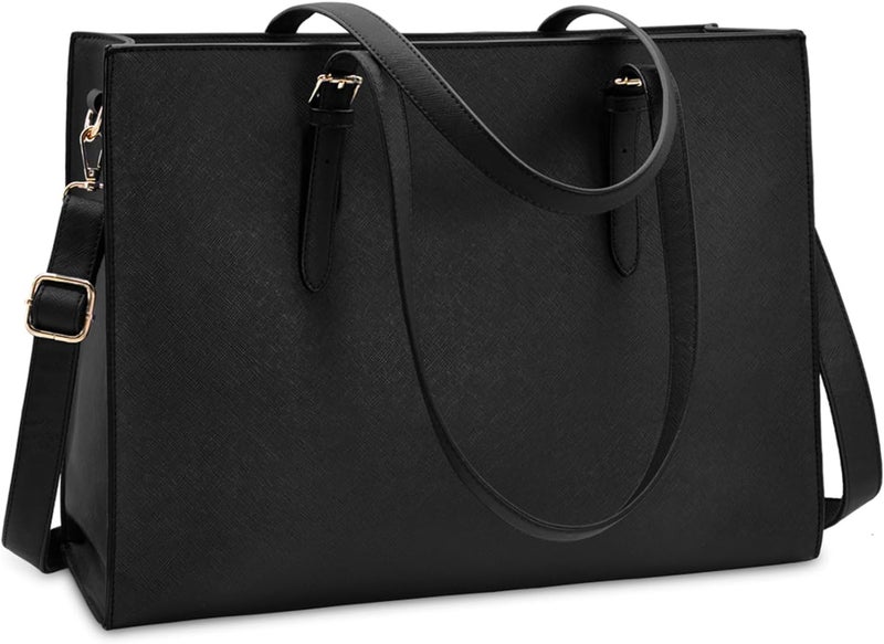 NUBILY Laptop Bag for Women Waterproof Lightweight Leather 15.6 Inch Computer Tote Bag - Image 1