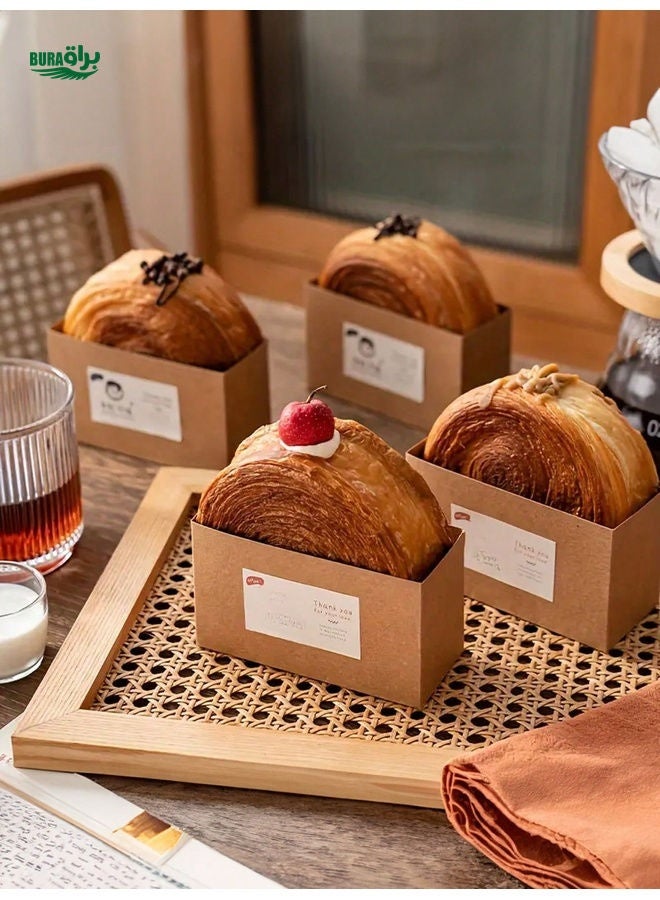 3pcs Kraft Cake Boxes Baking Wedding Bread Tray Paper Toast Box Cake Box Food Containers Stickers Not Included - Image 1