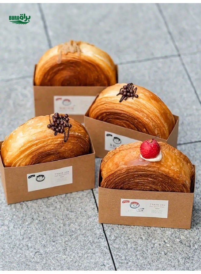 3pcs Kraft Cake Boxes Baking Wedding Bread Tray Paper Toast Box Cake Box Food Containers Stickers Not Included - Image 2