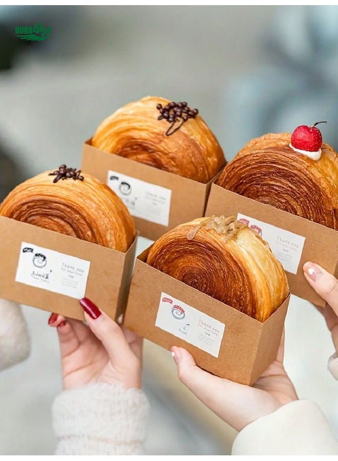 3pcs Kraft Cake Boxes Baking Wedding Bread Tray Paper Toast Box Cake Box Food Containers Stickers Not Included - Image 5