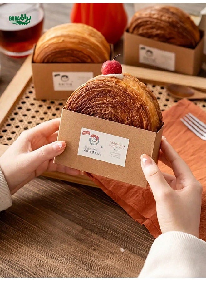 3pcs Kraft Cake Boxes Baking Wedding Bread Tray Paper Toast Box Cake Box Food Containers Stickers Not Included - Image 3