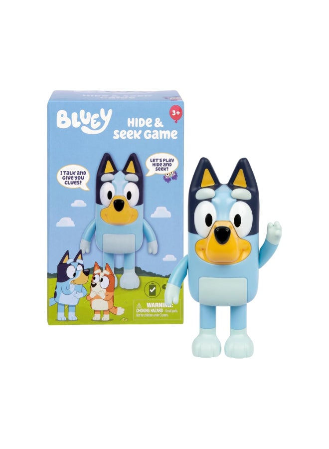 BLUEY لعبة بلوى للاختباء والبحث 3+ ، اخفِ الشخصية واضغط على أنفها لبدء المؤقت المدمج، تتحدث وتضحك لمساعدة الأطفال في العثور عليها، وعند العثور عليها، يمكن للأطفال الرقص على لحن الأغنية المميزة. - Image 1