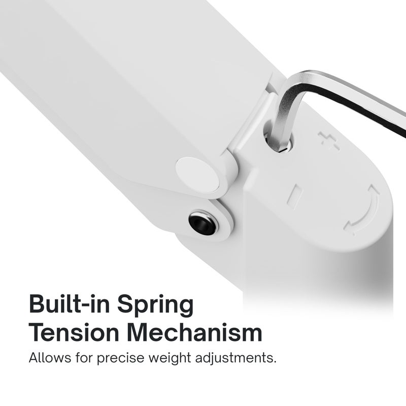 Pixio PS1S Wave White Single Monitor Arm Stand Desk Mount - Fits up to 32 inches Monitors and up to 19.8lbs. VESA Compatibility and Integrated Cable Management - Image 3