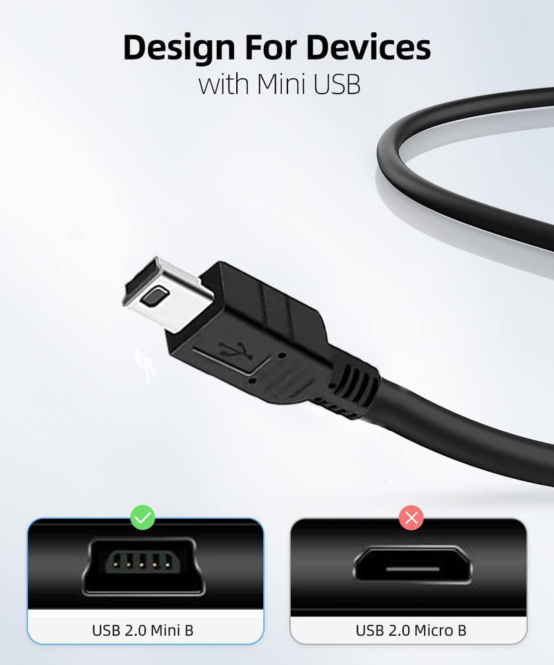 GAMENOPHOBIA PS3 Controller Charging Cable, 5.4ft USB to Mini USB Charger Cable for PlayStation PS3/PS3 Slim Controller - Black - Image 5