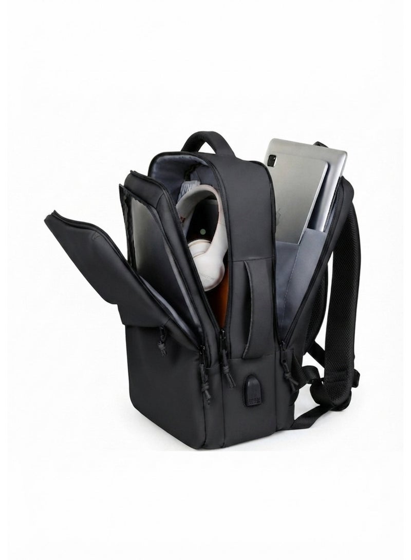 Travel Backpack with 18 -inch Laptop and Shoes Compartment, Waterproof Large Capacity Daypack with USB Charging Port, Carry On Weekender Bag with Wet and Dry Separation, Suitable for Daily Commute, Overnight Flight and Short Trips - Image 2