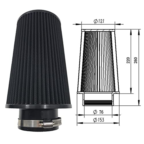 OBUYTO 3-Inch Cold Air Intake Kit with Heat Shield + Filter Compatible for Jeep Wrangler 2012-2017 Wrangler JK 2018 3.6L V6 (Black Tube & Black Filter) - Image 4