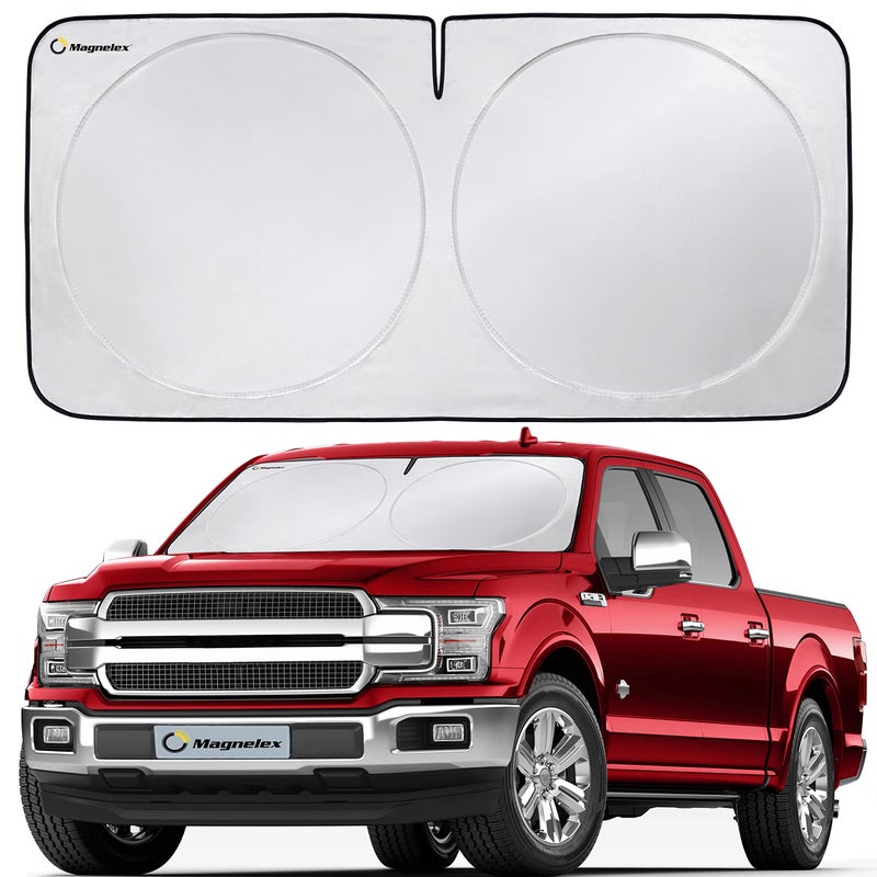 Magnelex Car Windshield Sunshade Advanced LightBlocking Protection Foldable Sun Shade with Mirror CutOut Keeps Your Vehicle Cool Fit for Cars Trucks and SUVs XLarge 66 x 36 in