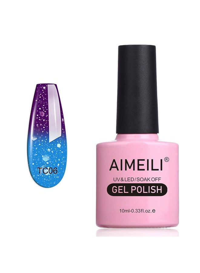 AIMEILI طلاء أظافر جل شيمر متغير اللون تحت تأثير UV LED - من البنفسجي اللامع إلى الأزرق اللامع (TC06) 10 مل - Image 1