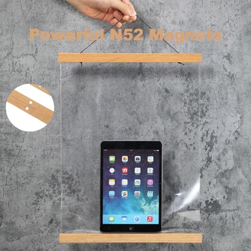 FALAMON 2 Pack Magnetic Poster Hanger Frame, 12x16 12x18 12x24 Teak Wood Magnet Poster Frame for Hanging Posters, Prints, Photos, Pictures, Maps, Scrolls, and Canvas Artwork - Image 3