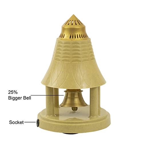 Spillbox Brass Automatic Pooja Bell for Pooja,puja Electric Puja Ghanti/Ghanta | Brass Pooja Bell - Continuous Rhythmic Sound - Image 3