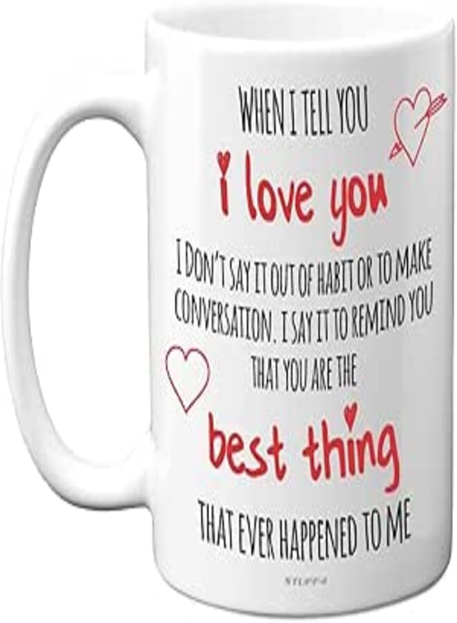 Stuff4 Cute Anniversary Mug for Him Her - I Love You, You are The Best Thing - Romantic Valentines Gift for Boyfriend Girlfriend Husband Wife Partner, 11oz Ceramic Premium Mugs for Him Her