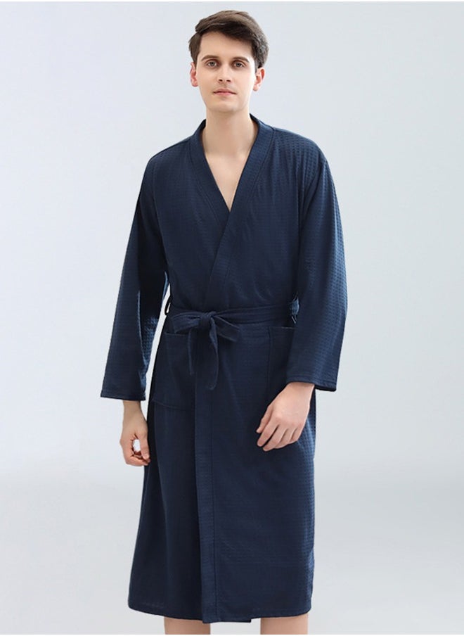 Men Bathrobe Waffle Weave Lightweight Kimono Spa Bathrobe for Men, Size：M/L/XL（Navy Blue） - pzsku/Z4EDE591D2EB233A04956Z/45/_/1716523274/c0bb0e26-5760-454e-9d8f-c78b65007c4f