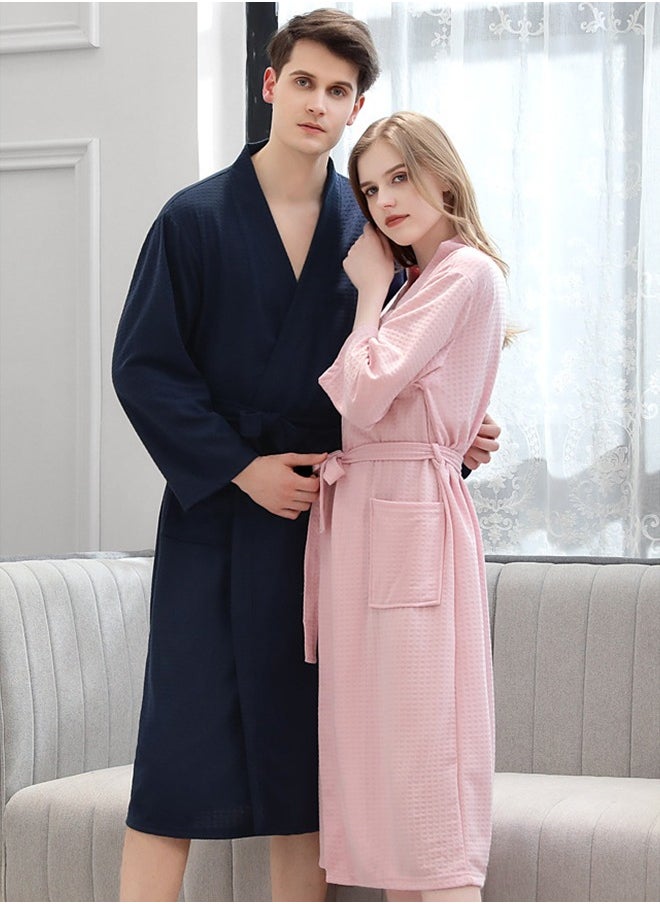 Men Bathrobe Waffle Weave Lightweight Kimono Spa Bathrobe for Men, Size：M/L/XL（Navy Blue） - pzsku/Z4EDE591D2EB233A04956Z/45/_/1716523276/f80234fc-4c01-41f0-88b7-09c35574da5d