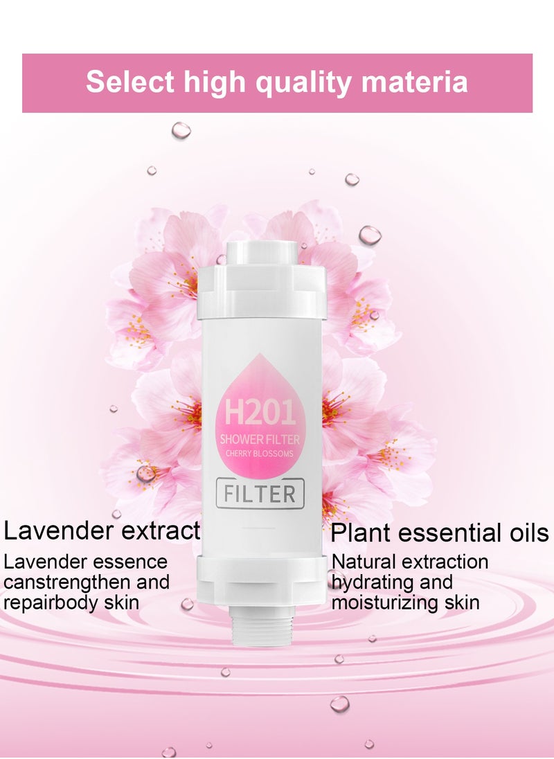 HomarKet - Shower Head Filter - Vitamin C Shower Infuser , Hard Water Softener, Chlorine & Fluoride Shower Filter, Water Purifying Filtered Shower Head with Beads, Helps Dry Skin & Hair Loss (Cherry Blossoms) GC4123Z - Image 1