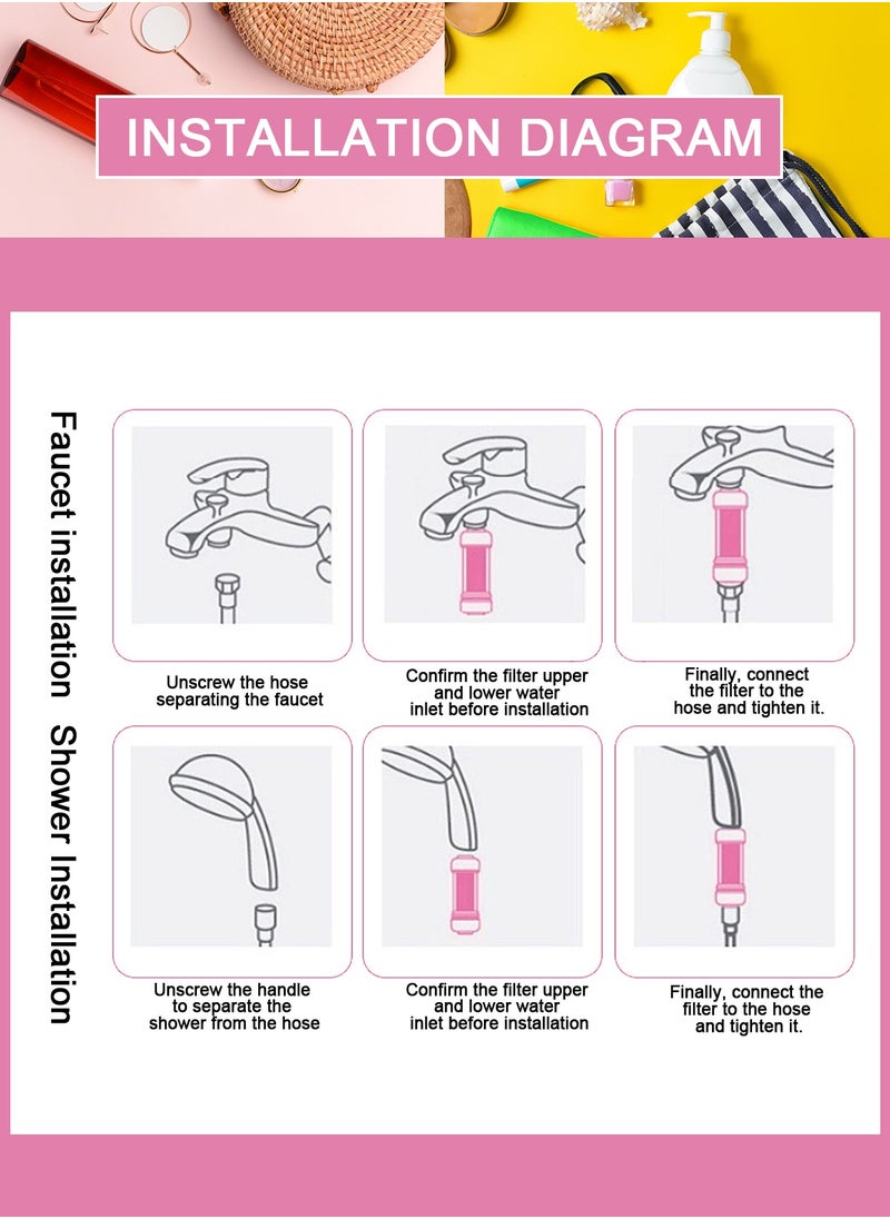 HomarKet - Shower Head Filter - Vitamin C Shower Infuser , Hard Water Softener, Chlorine & Fluoride Shower Filter, Water Purifying Filtered Shower Head with Beads, Helps Dry Skin & Hair Loss (Cherry Blossoms) GC4123Z - Image 1
