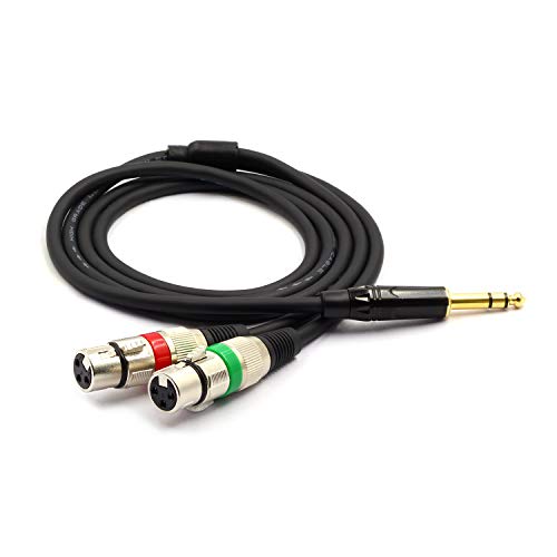 SiYear 6.35mm (1/4inch) TRS Male Plug to Dual XLR Female Microphone Stereo Unbalanced Audio Converter Adapter Y Splitte Cable Cord （1.5Meters - Image 5