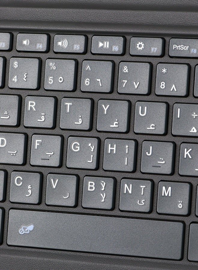 تونكي لوحة مفاتيح بلوتوث عربي / إنجليزي متوافقة مع Surface Pro 11/10/9/8/X، لوحة مفاتيح لاسلكية قابلة للفصل مع لوحة لمس وحامل قلم وتثبيت مغناطيسي، قابلة للشحن عبر Type-C، مناسبة للسعودية - Image 4